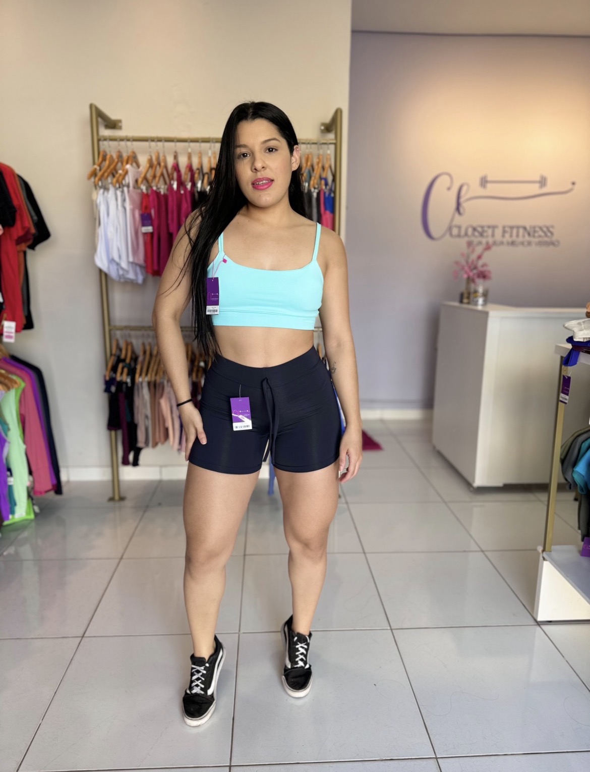 Short com empina bumbum | poliamida