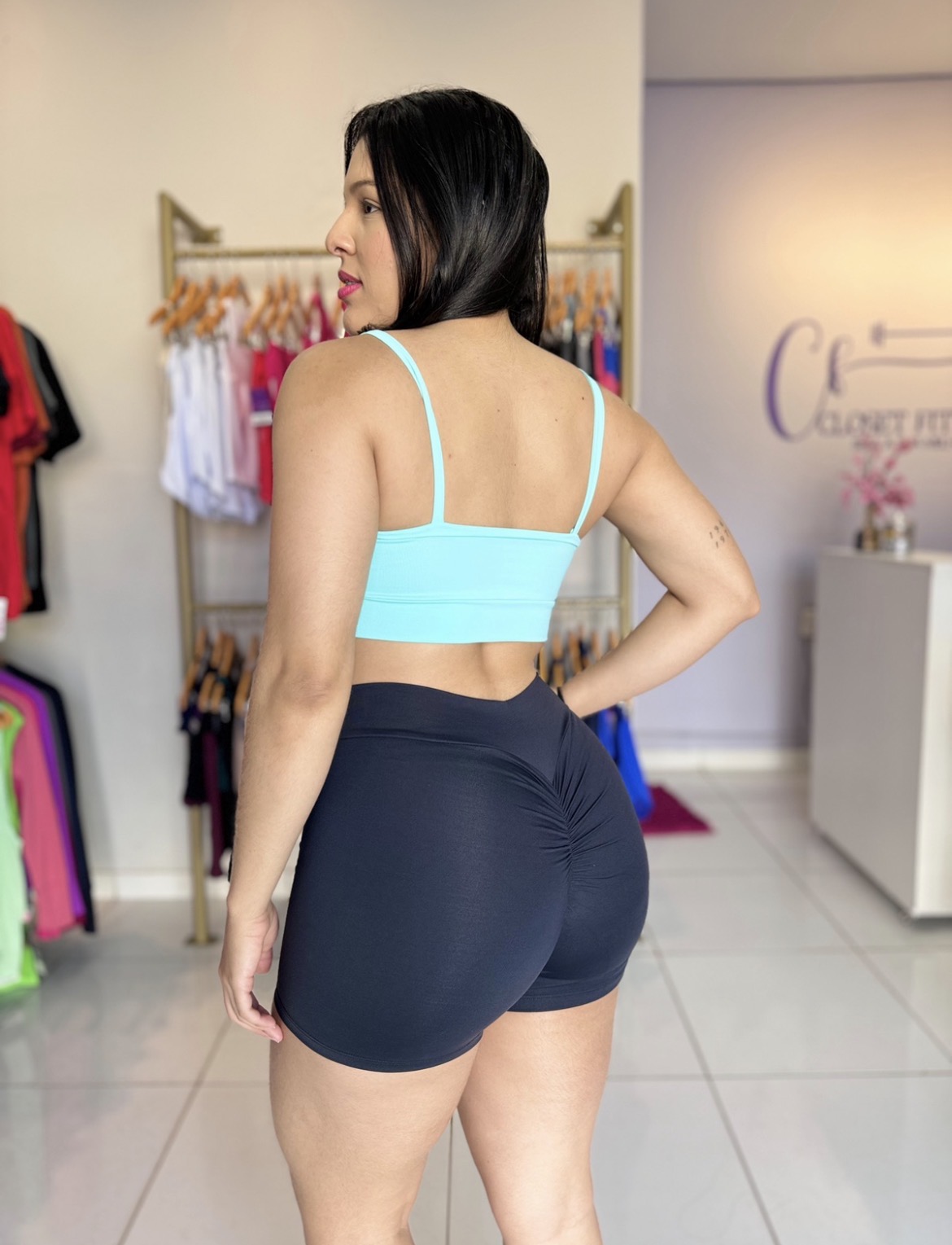 Short com empina bumbum | poliamida