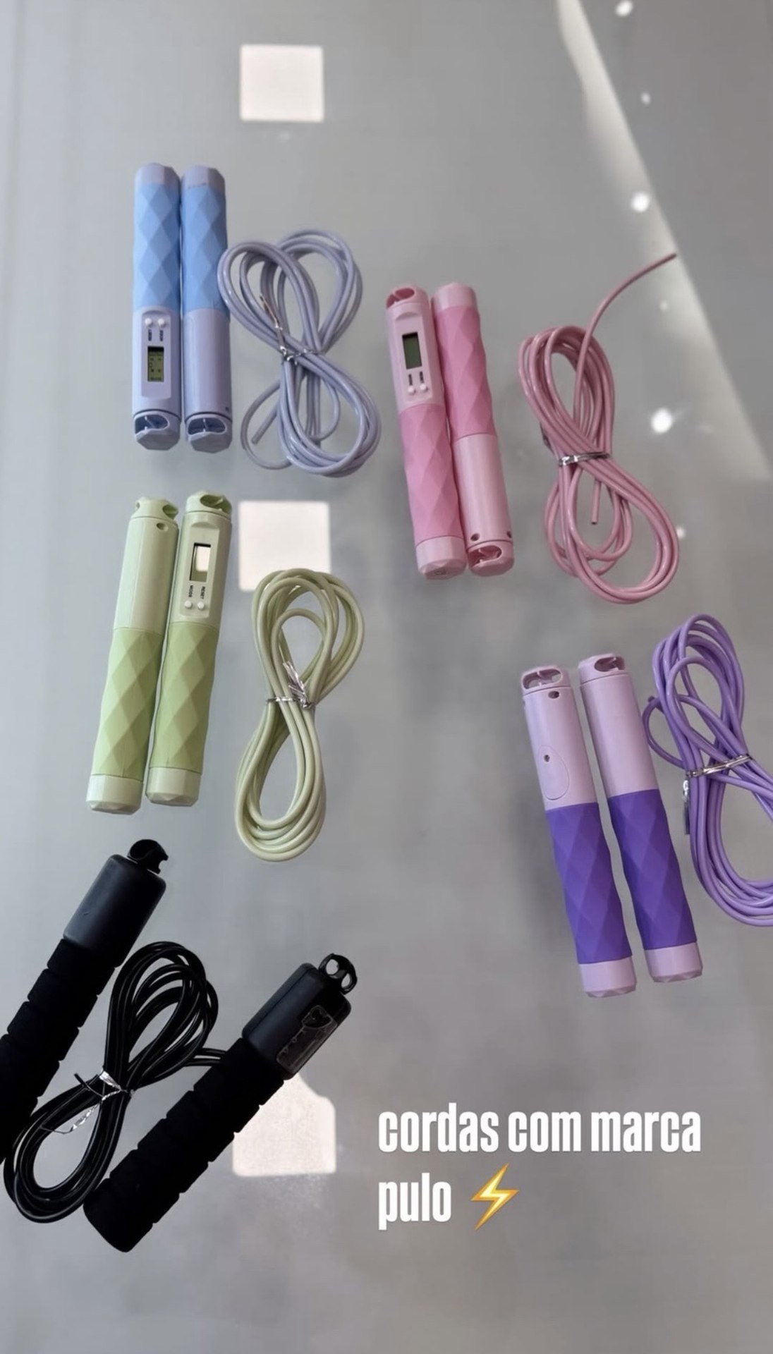 Corda com marcador de pulos
