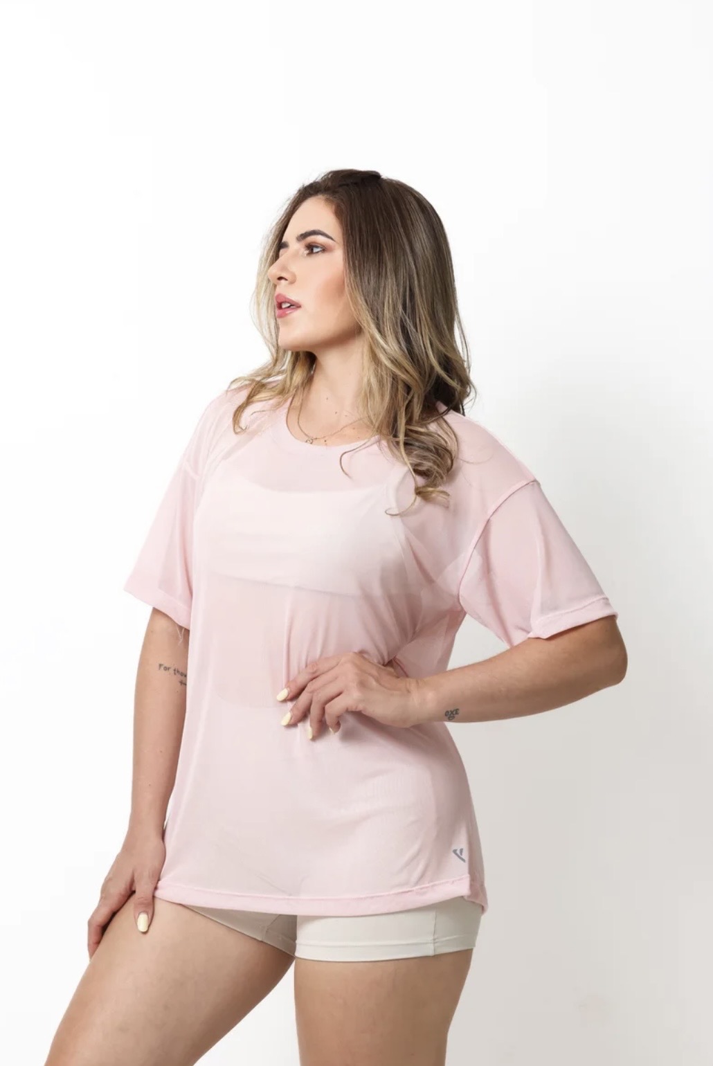 Baby look tule oversized