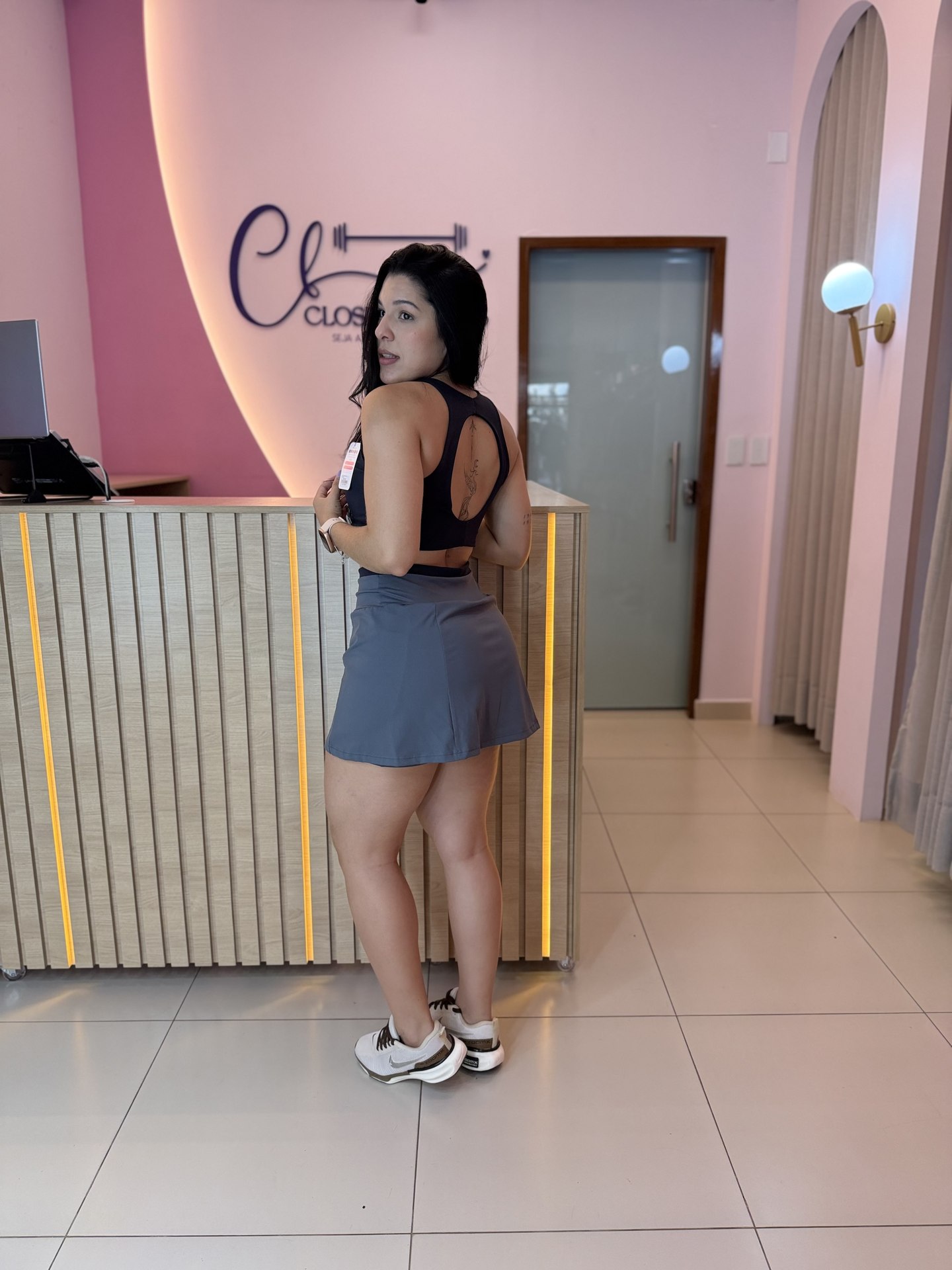 Conjunto short saia poliamida c/ bolso