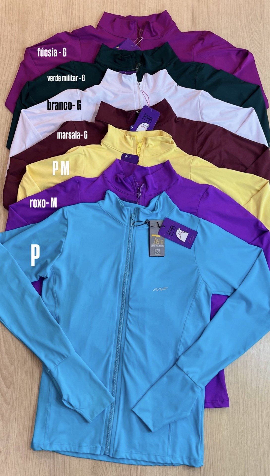 Casaquinho UV gola alta + proteção palmar