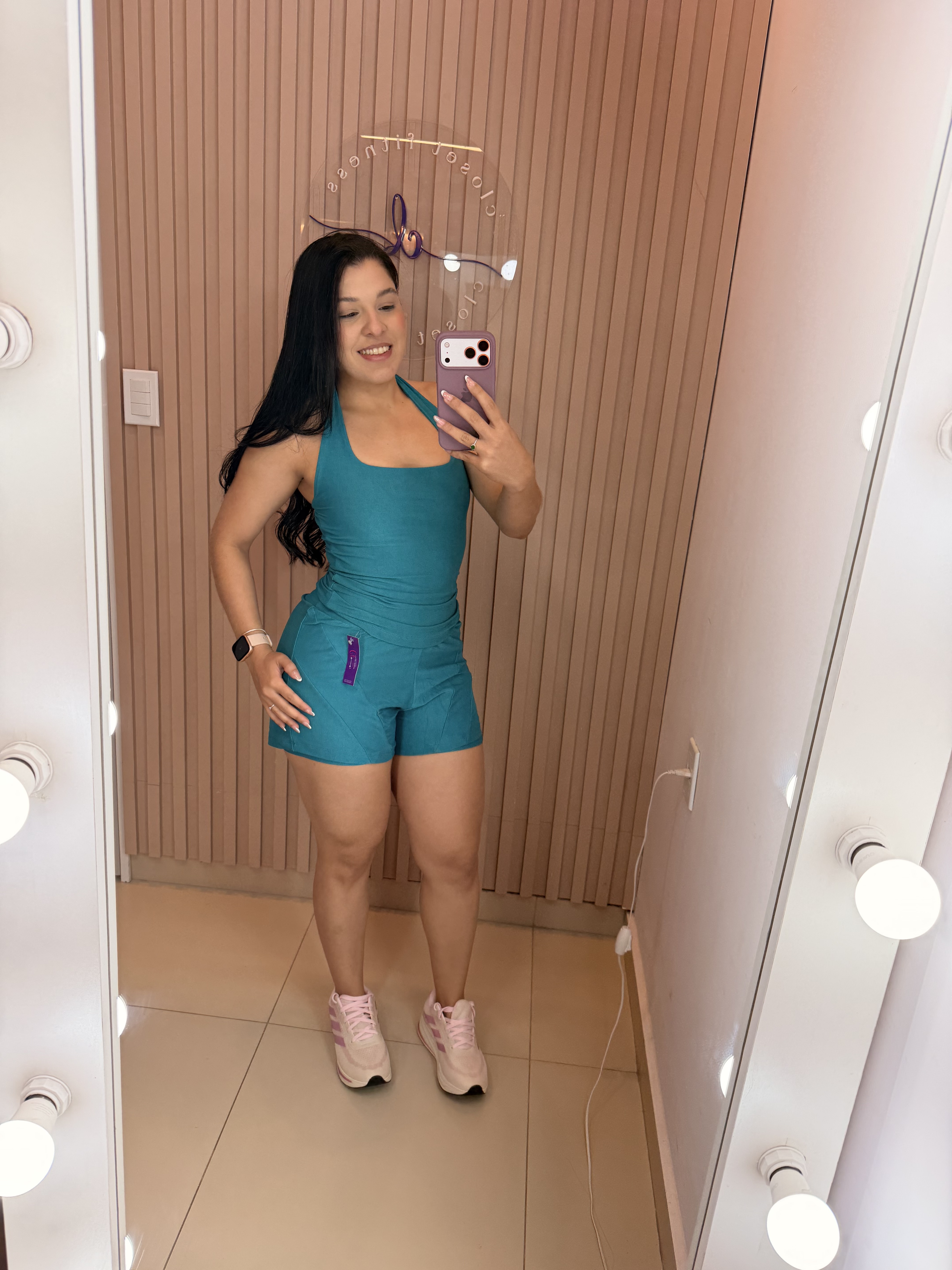 Conjunto short duplo micro-canelado premium 