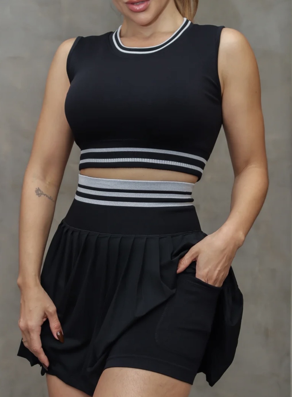 Conjunto short saia importado